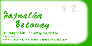 hajnalka belovay business card